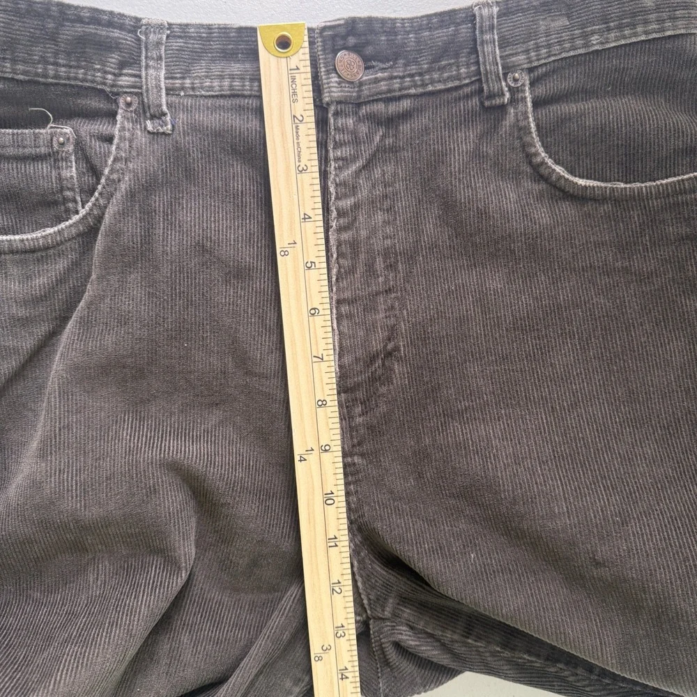 Bill Blass Petite Jeans Womens 14P Brown Corduroy Pants High Rise Stretch Cotton
